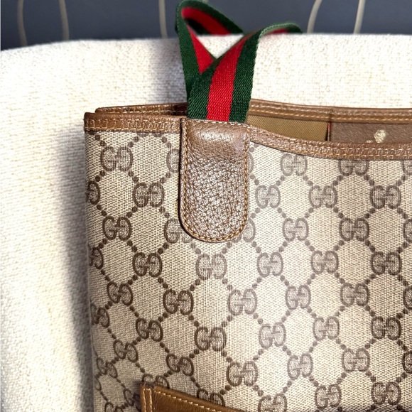 Authentic Gucci brown monogram coated canvas tote bag - Picture 8 of 16